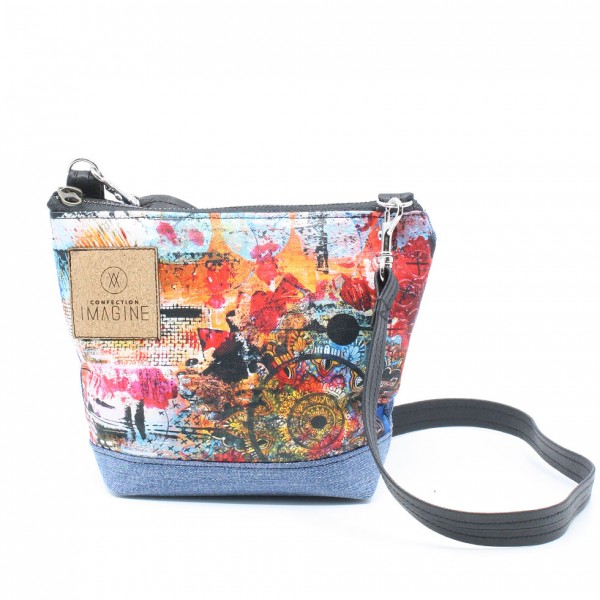Small shoulder bag featuring a work of Frederique Girard artist