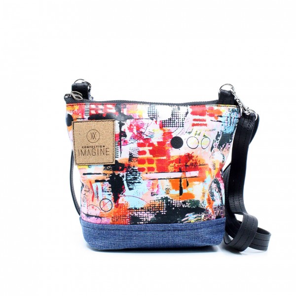 Small shoulder bag featuring a work of Frederique Girard artist
