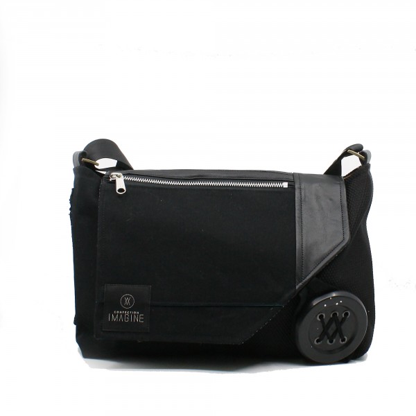 Bouton et Bourse Cousue | Practical shoulder bag  black