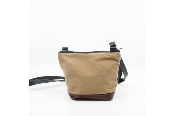 La Mini | Petit sac à main avec tissu récupéré coloré et cuir uni