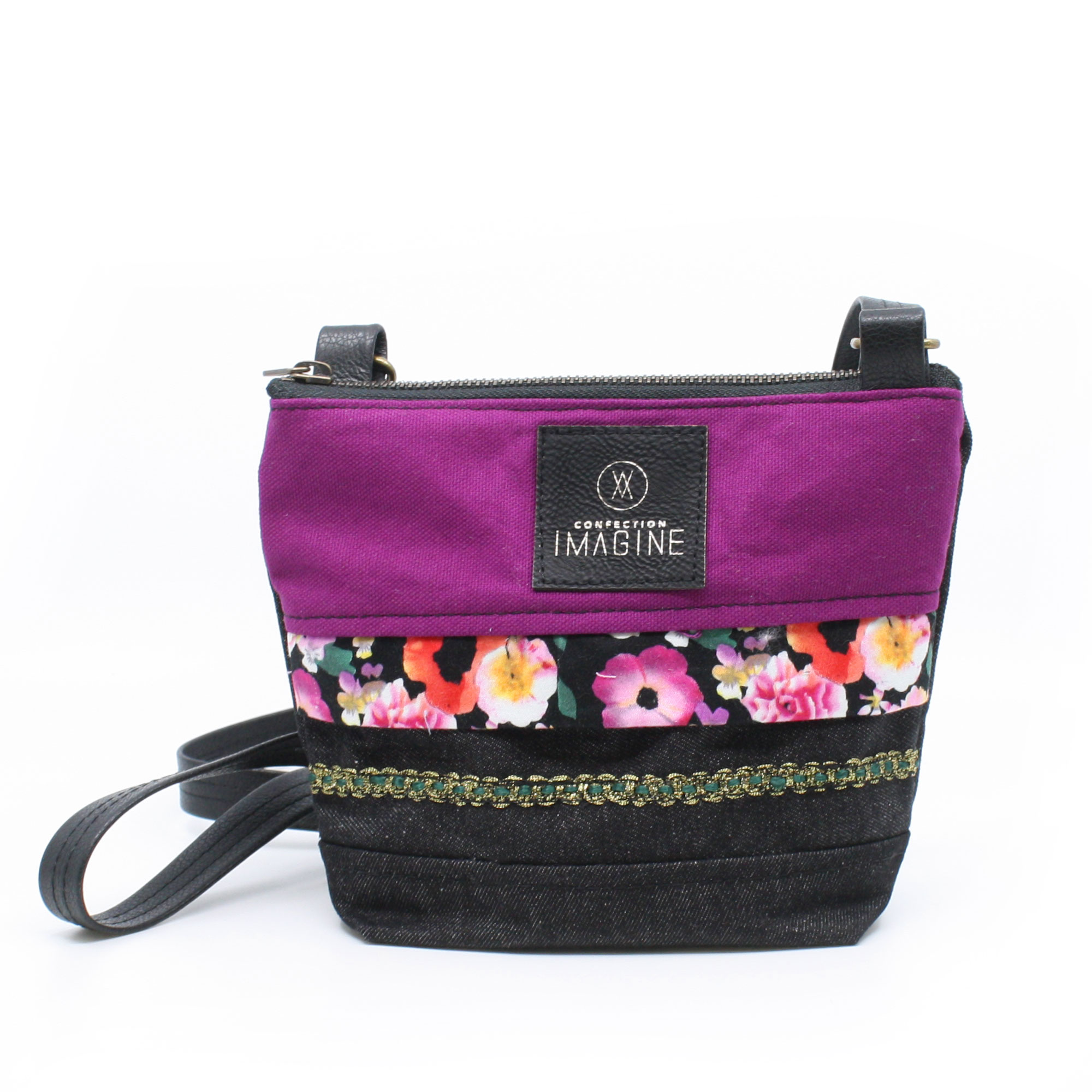 La Mini | Petit sac à main fleuri et violet