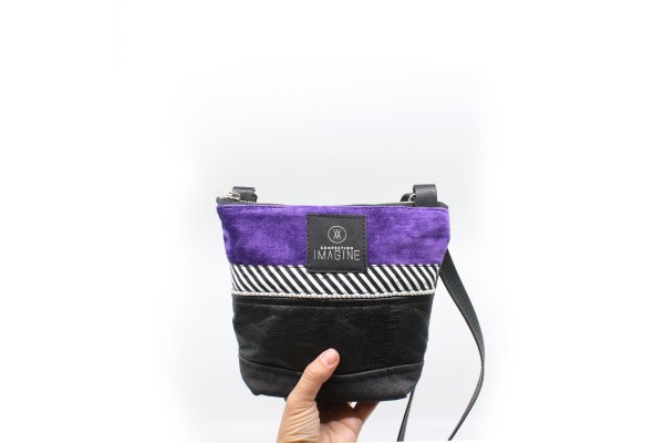 La Mini | Petit sac éclatant avec velours violet