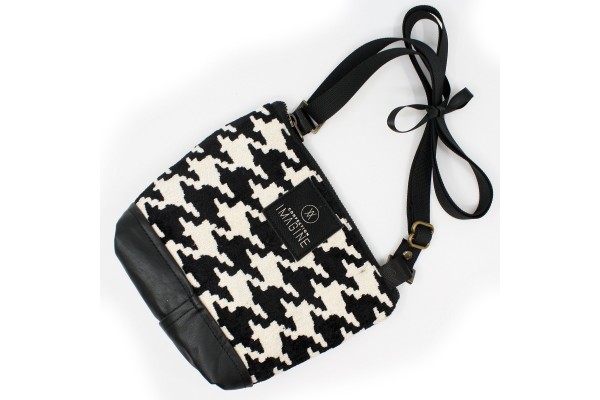 La Mini | Petit sac à main avec tissu récupéré noir et blanc