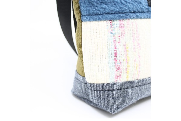 La Mini | Petit sac à main en catalogne et jeans récupéré