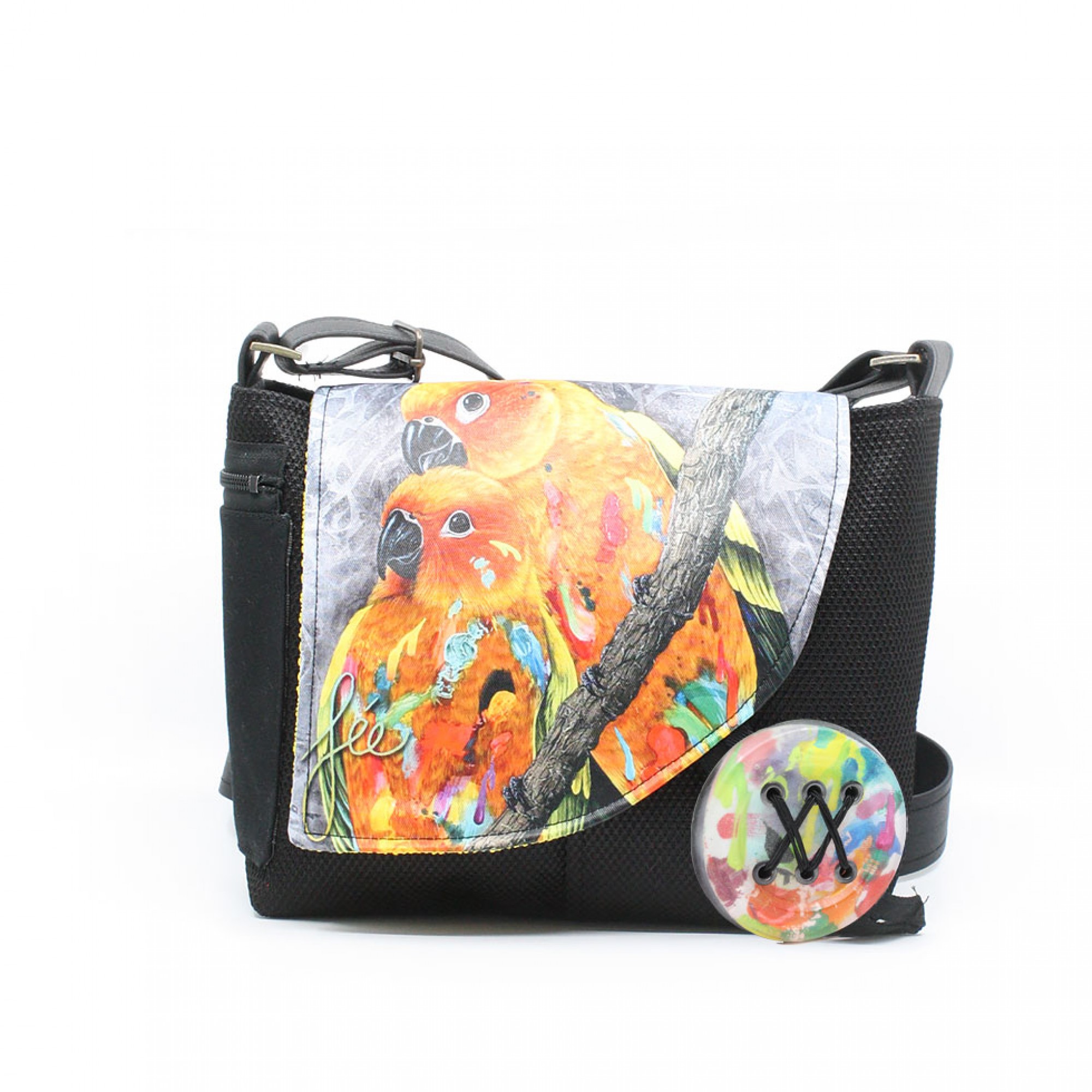 Chipie QuARTz Special Edition | Colorful shoulder bag with perrot