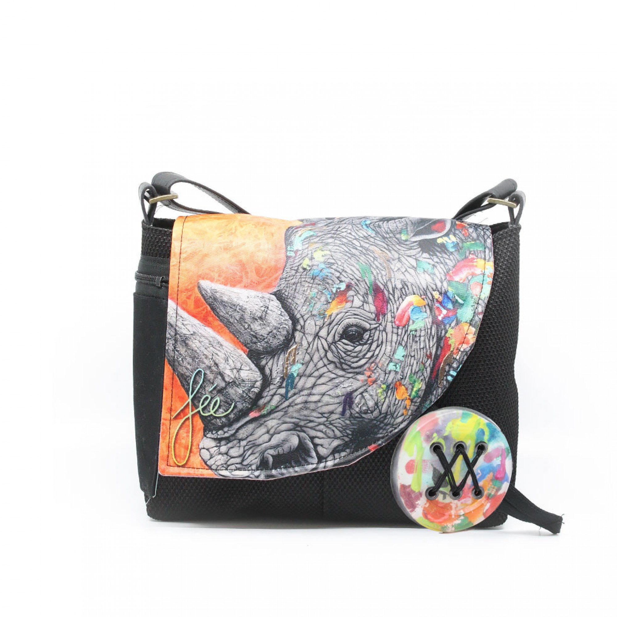 Chipie QuARTz Special Edition | Colorful shoulder bag with rhinoceros